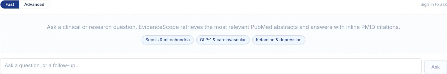 Screenshot: Ask literature grounded answer